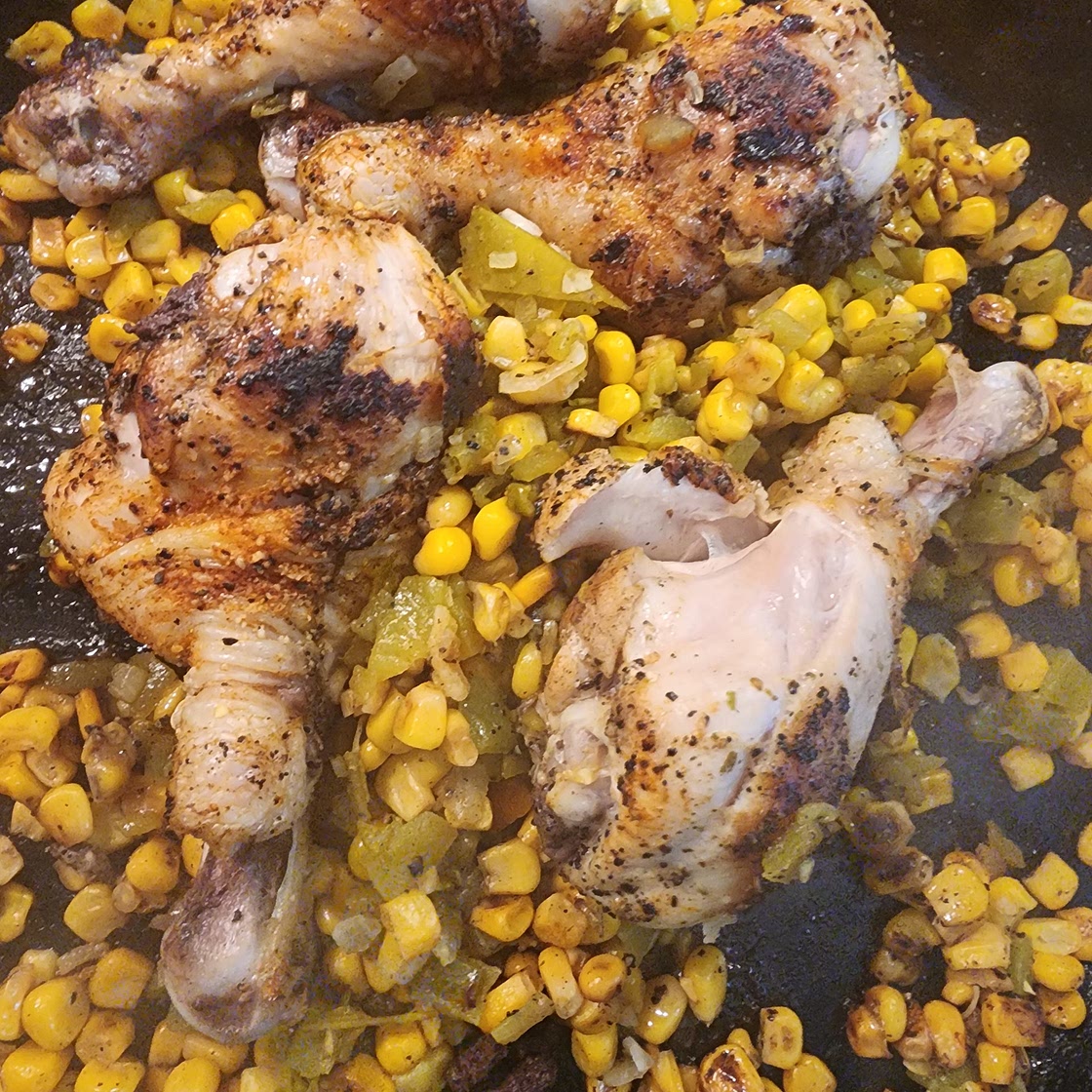 Skillet cowboy chicken drumsticks