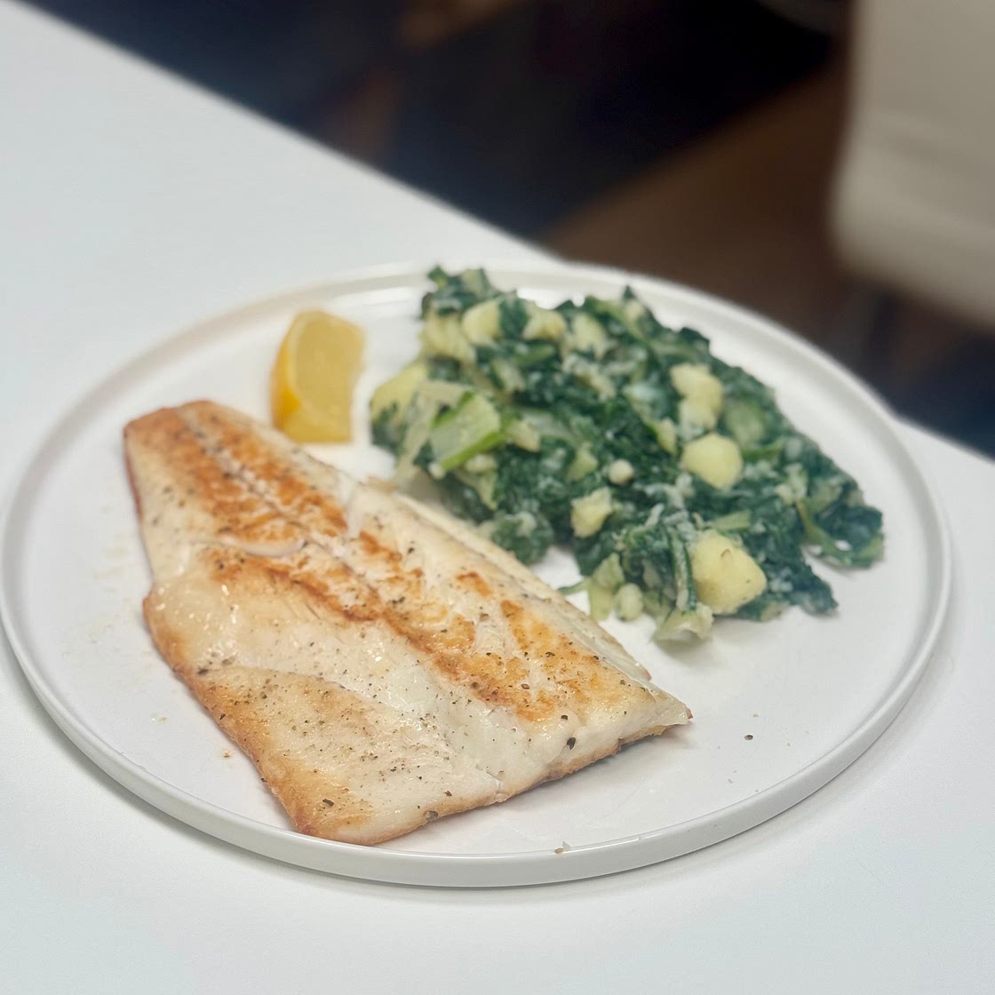Seabass & swiss chard
