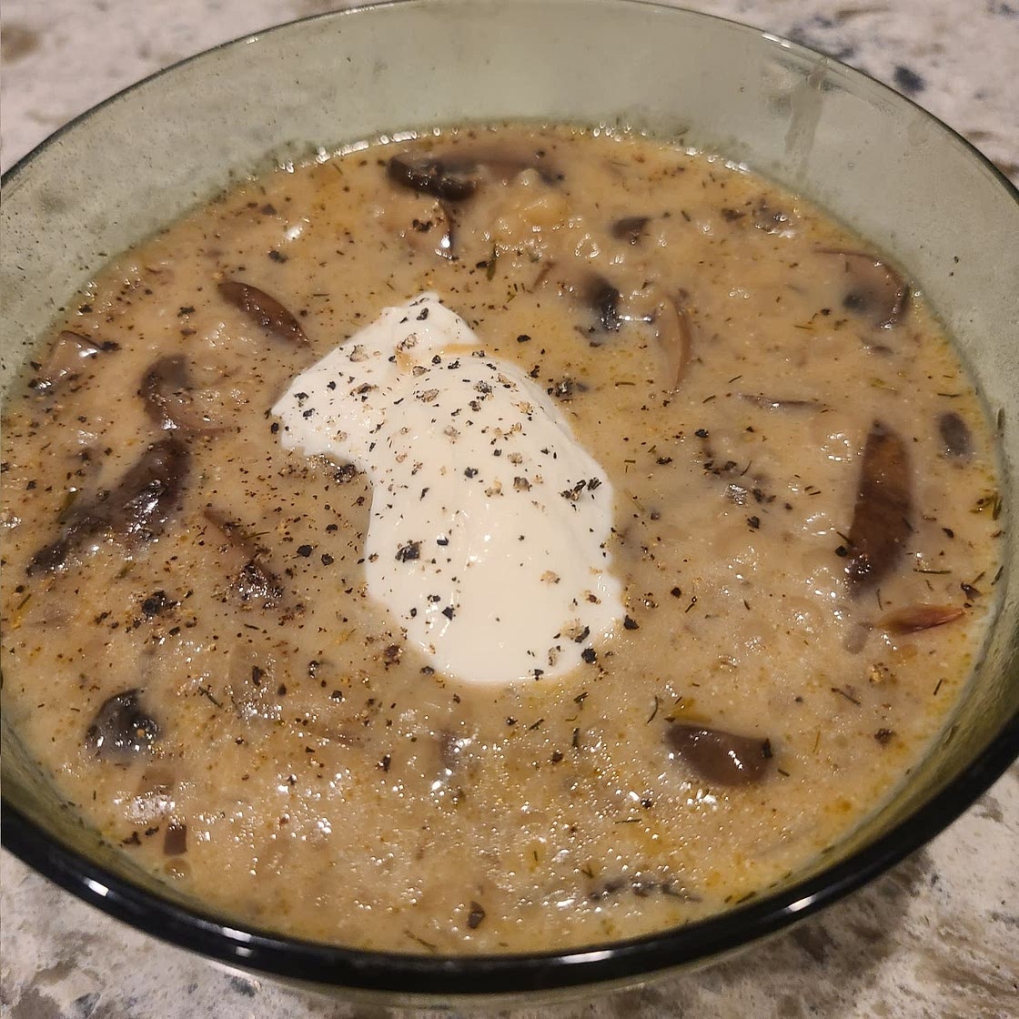 Creamy Mushroom & Pearl Couscous Soup