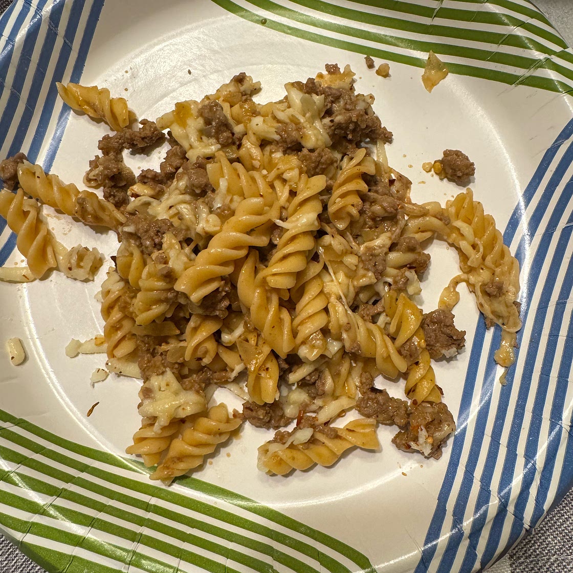 Cheesy Ground Beef Pasta Skillet