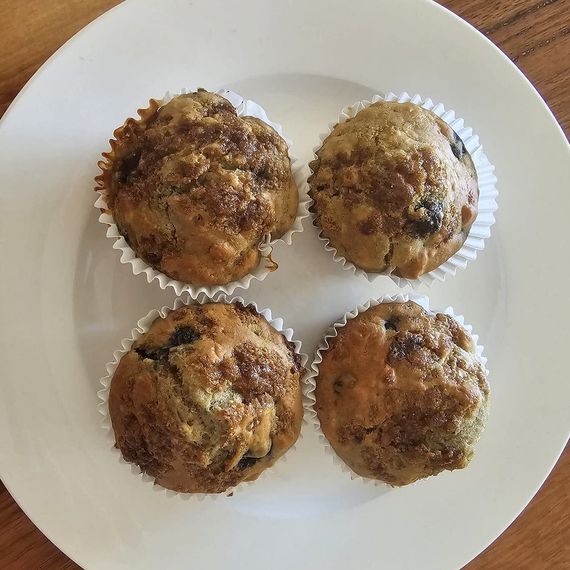 Banana blueberry muffins
