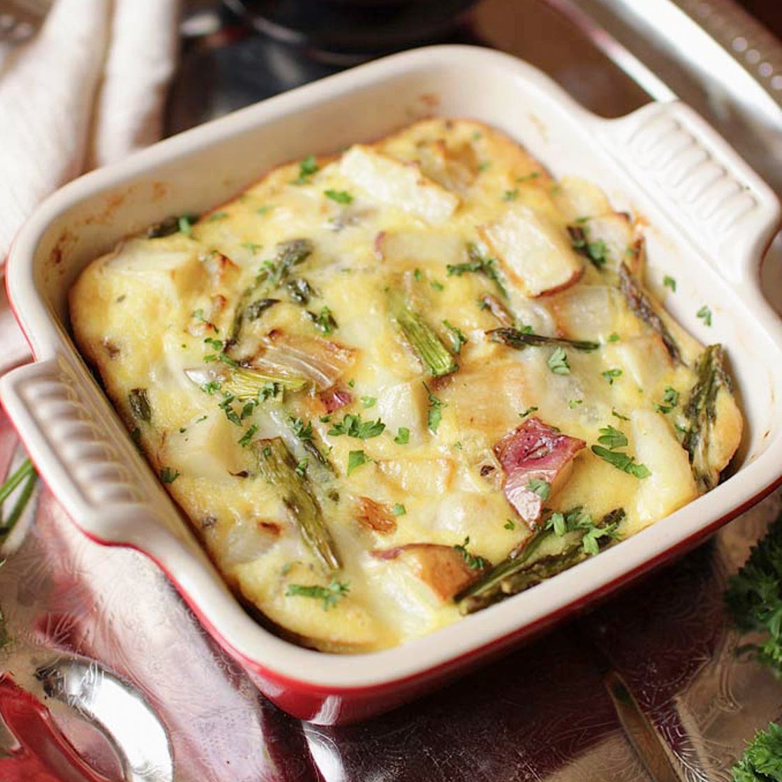 Crustless Asparagus Quiche For One