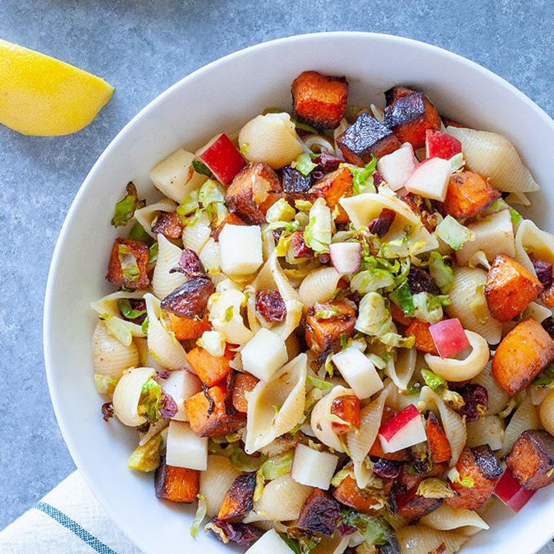 Warm Pasta Salad with Winter Greens