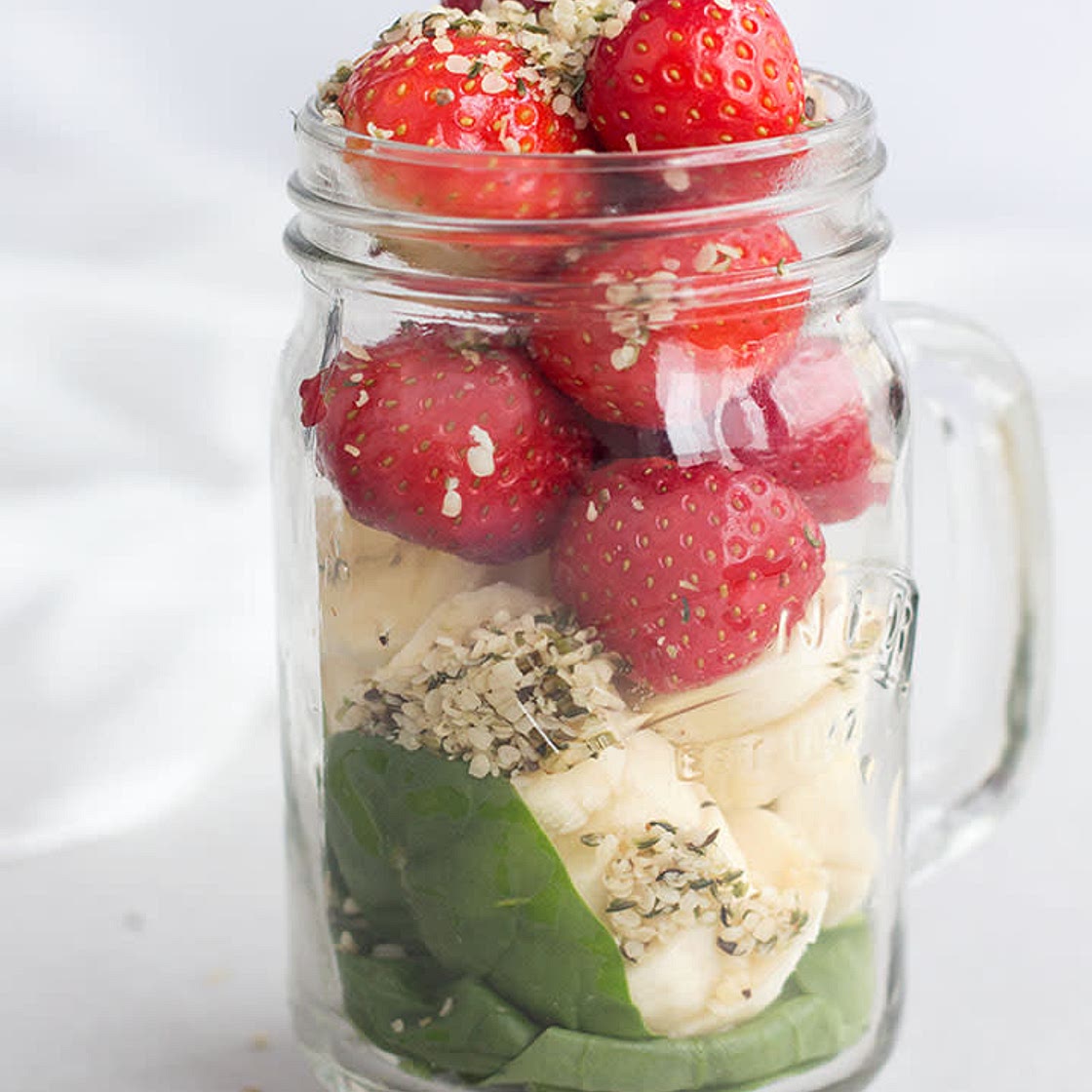 Batido verde con fresas