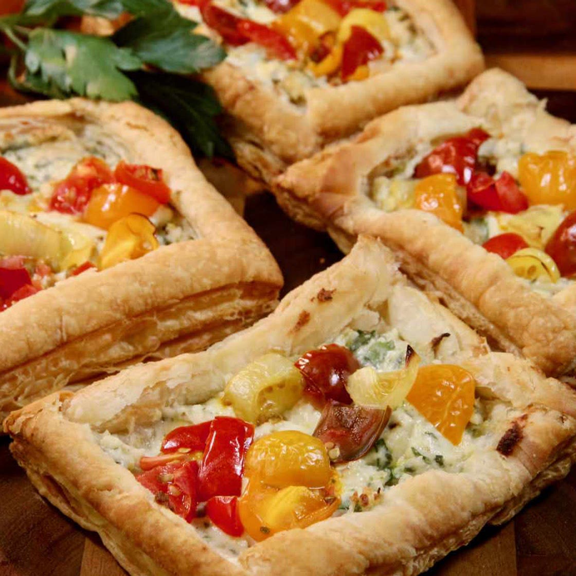 Savoury pastry squares 