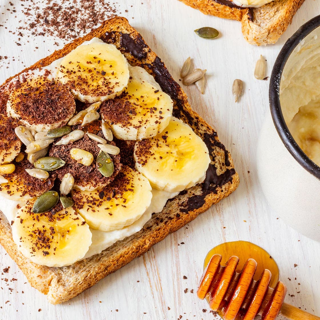 Banana Toast with Ricotta and Chocolate