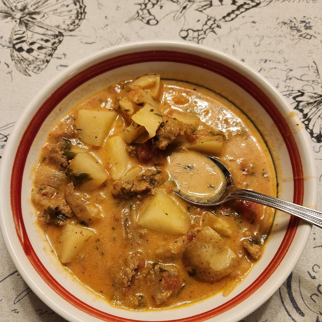 Creamy Potato Soup with Italian Sausage