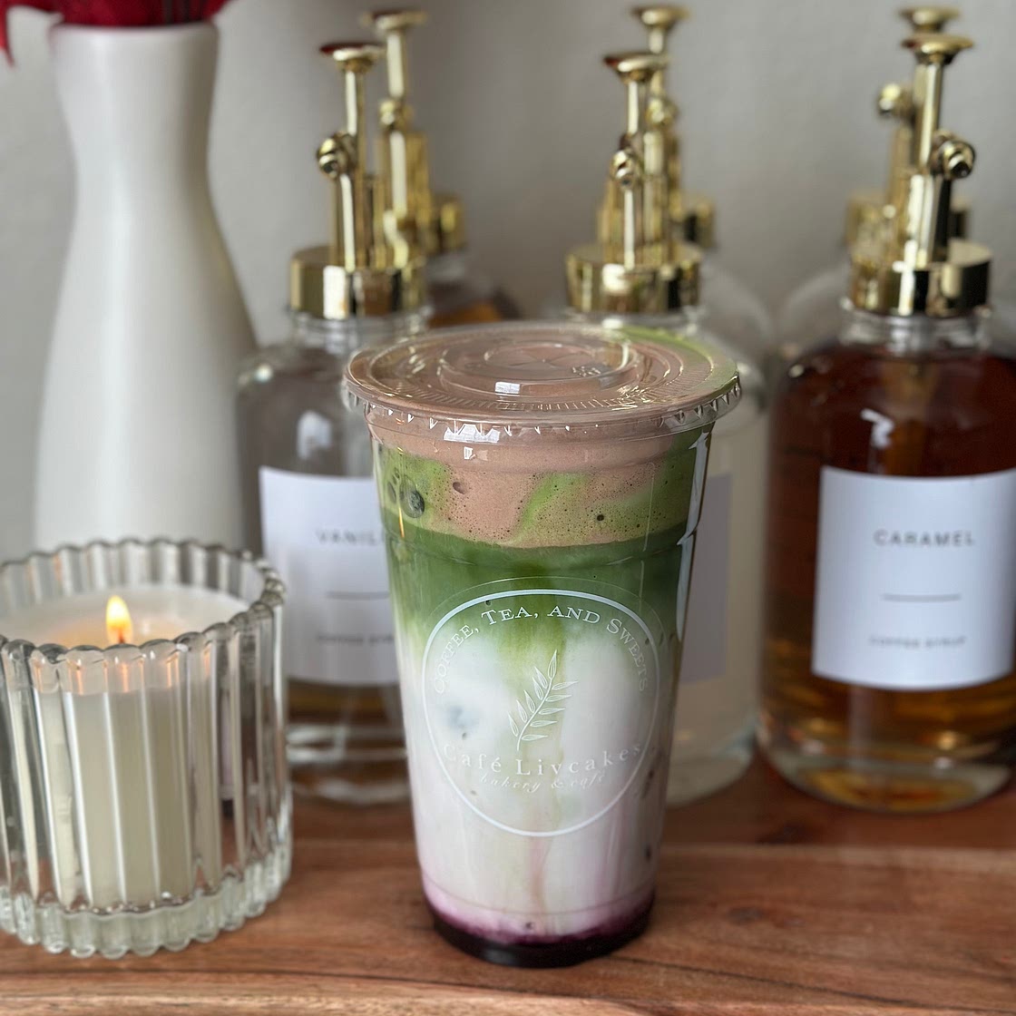 Cherry Cordial Matcha Latte