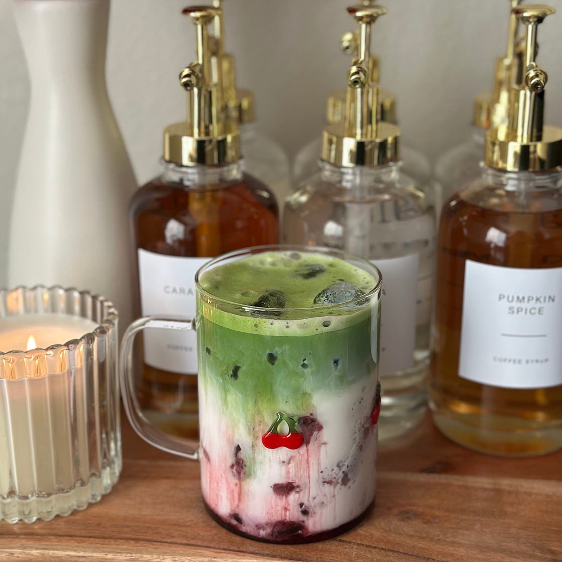 Cherry Vanilla Matcha Latte