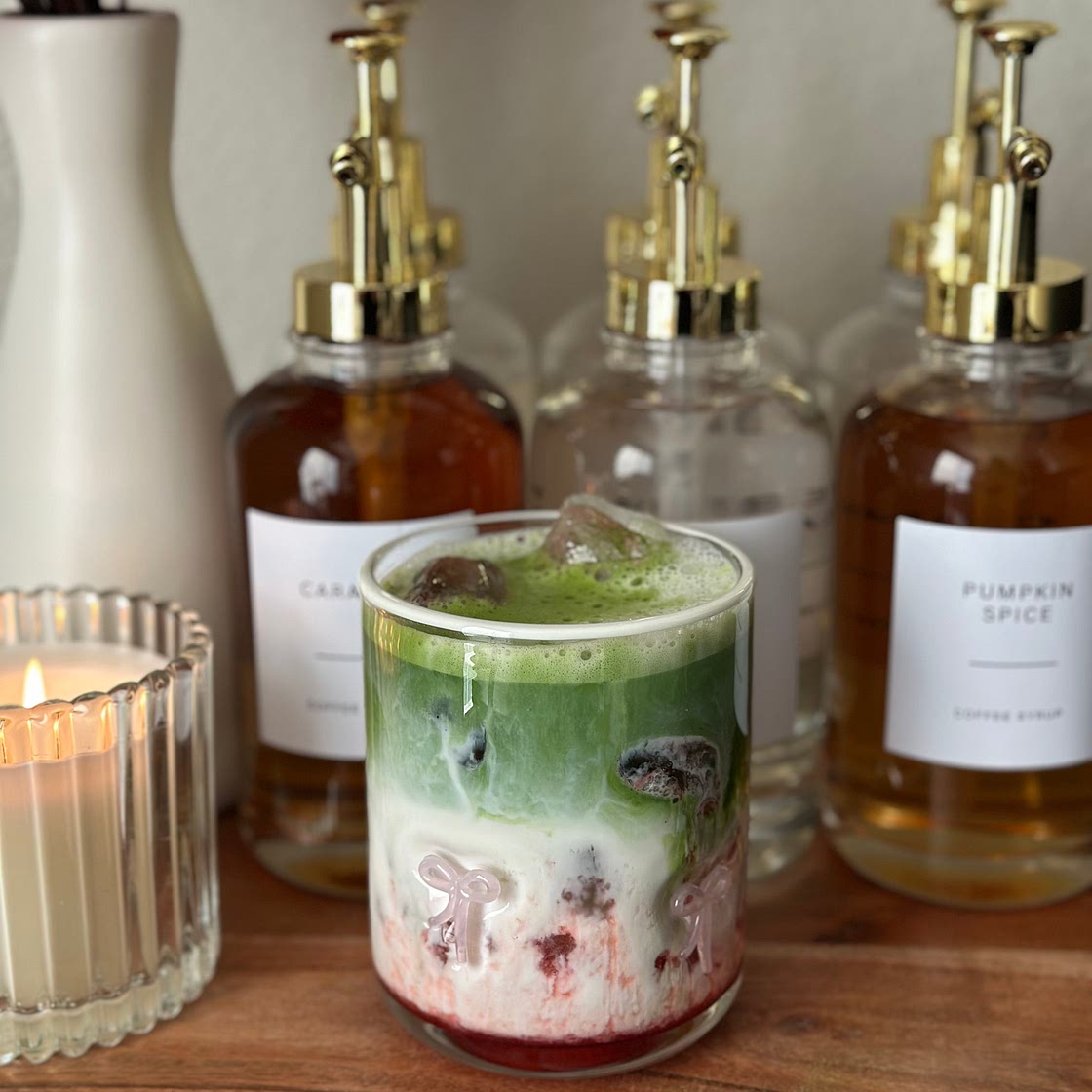 Strawberry Vanilla Matcha Latte