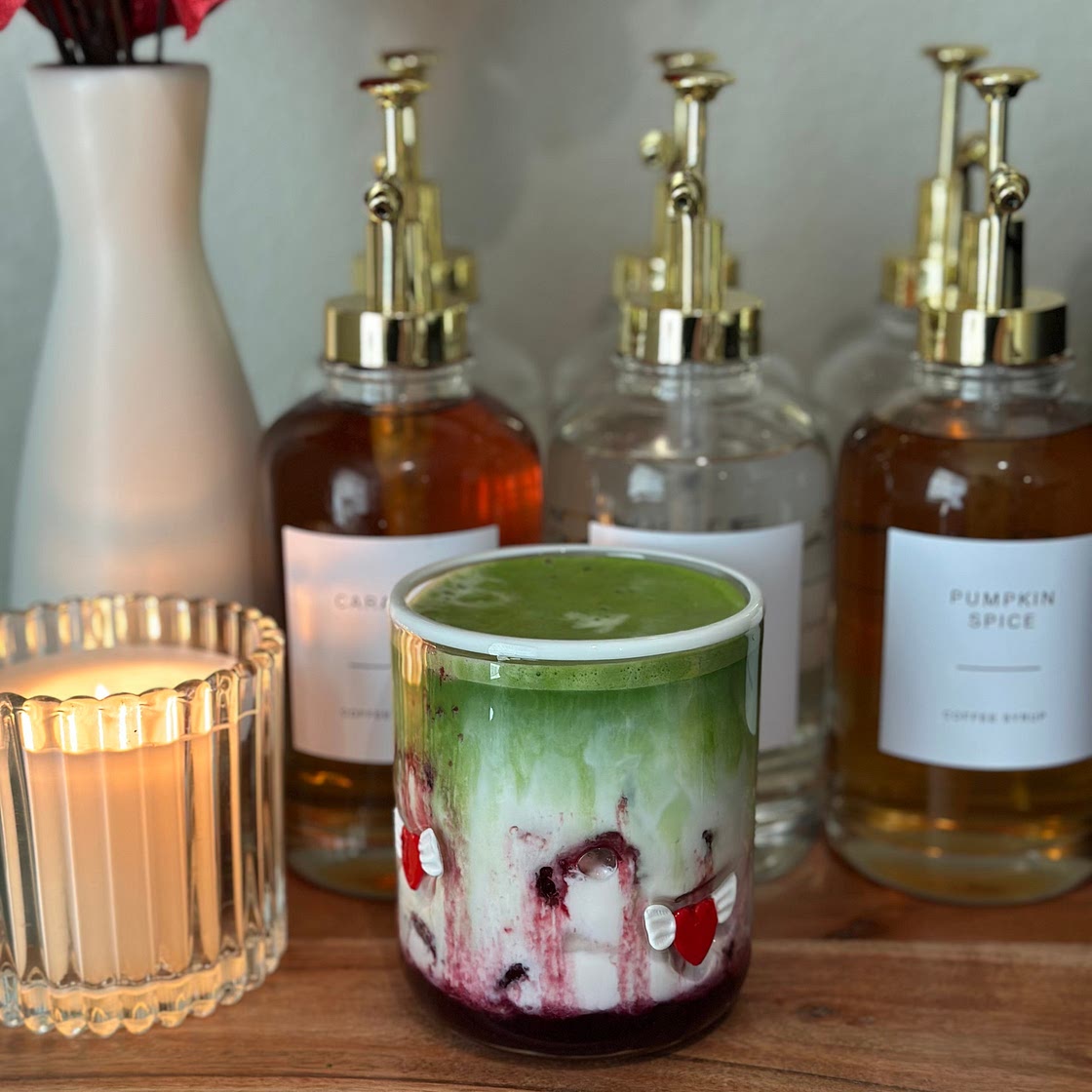 Black Raspberry Vanilla Matcha Latte