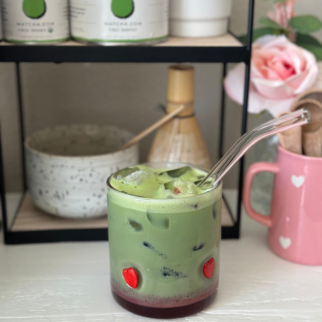 Raspberry Vanilla Matcha Latte