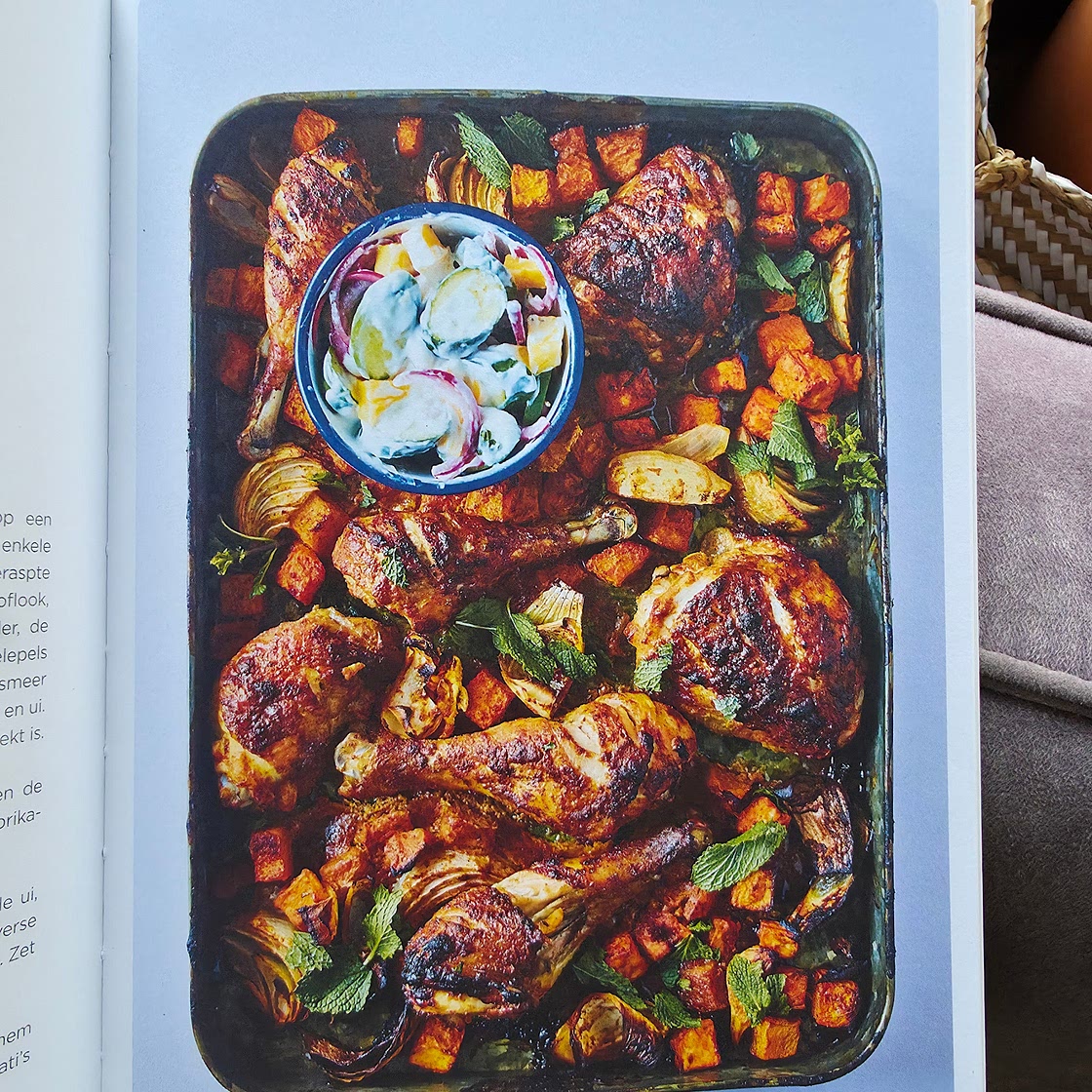 Chicken tandori with sweet potato ginger and mint