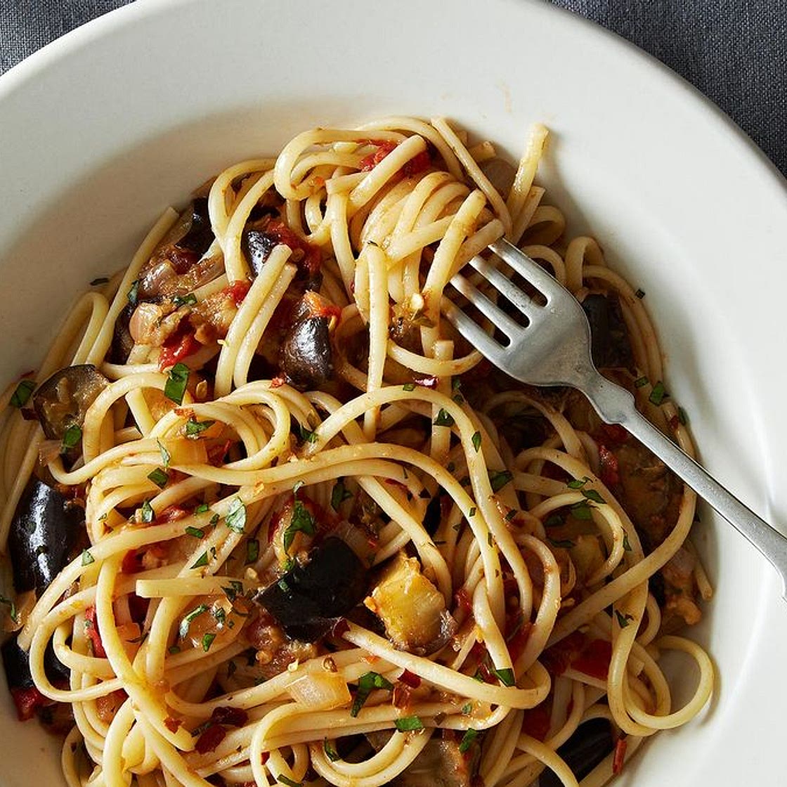 Spicy Eggplant Pasta