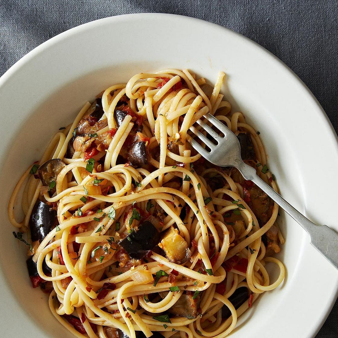 Spicy Eggplant Pasta
