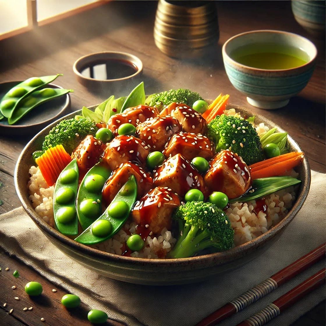 Teriyaki Chicken & Vegetable Bowl with Edamame