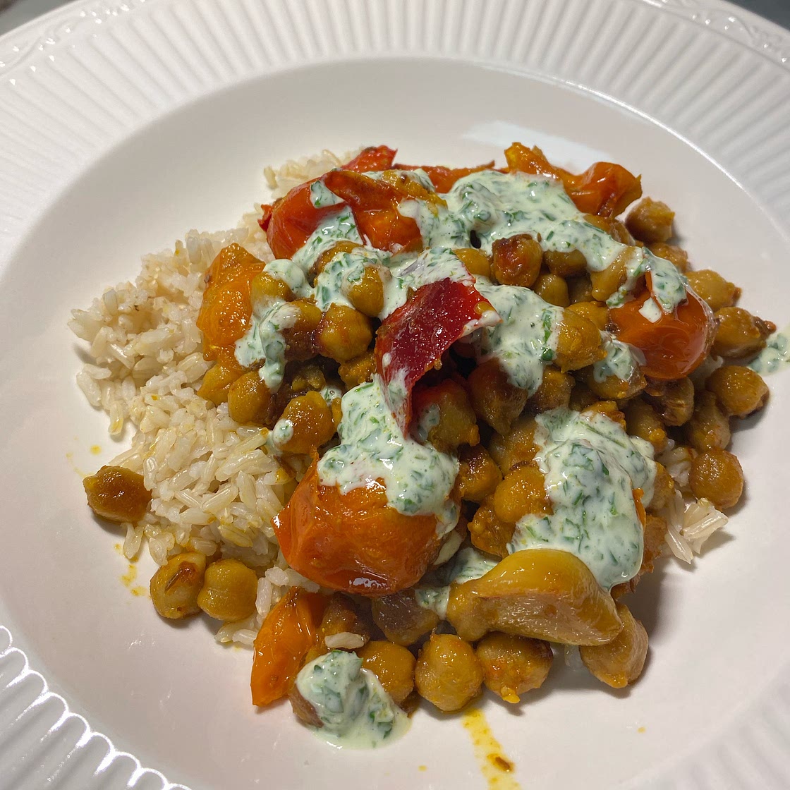 Confit tandoori chickpeas