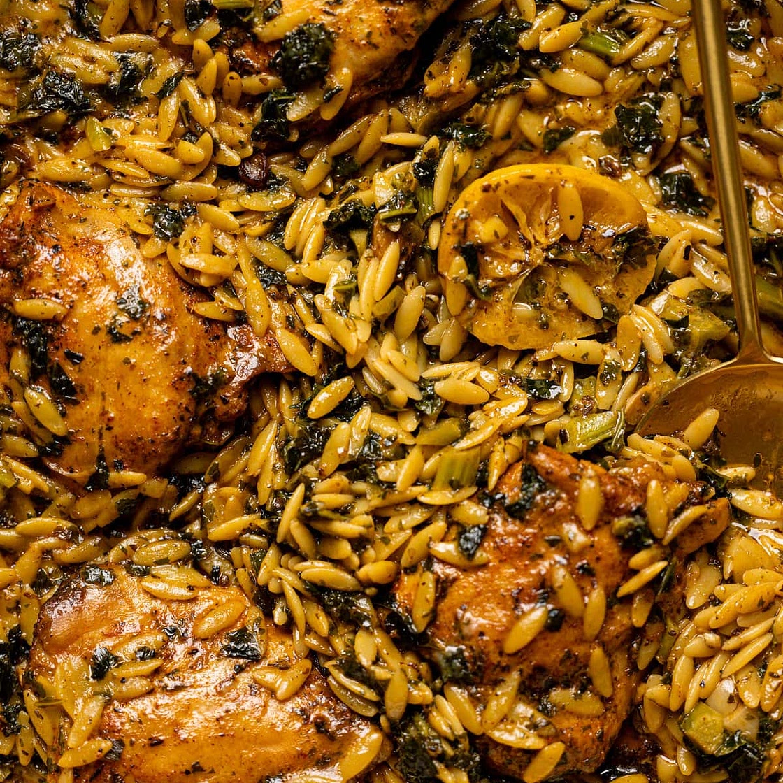 One Skillet Creamy Cajun Chicken Orzo