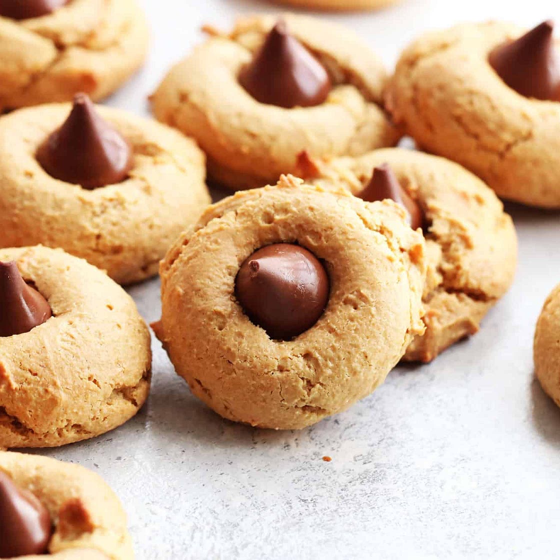 Gluten Free Peanut Butter Blossom Cookies