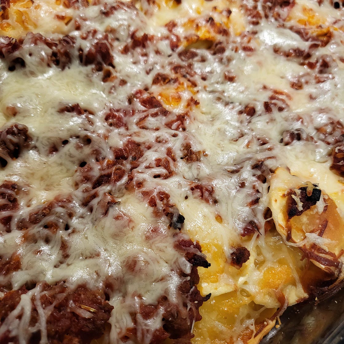 Baked Ravioli with Meat Sauce