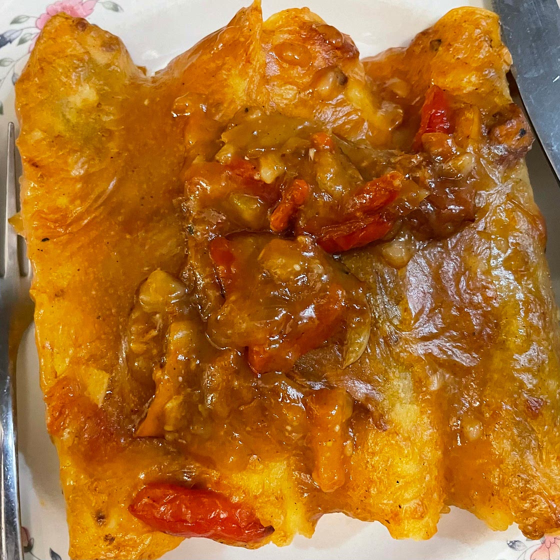 Cream cheese chicken fajita enchiladas 