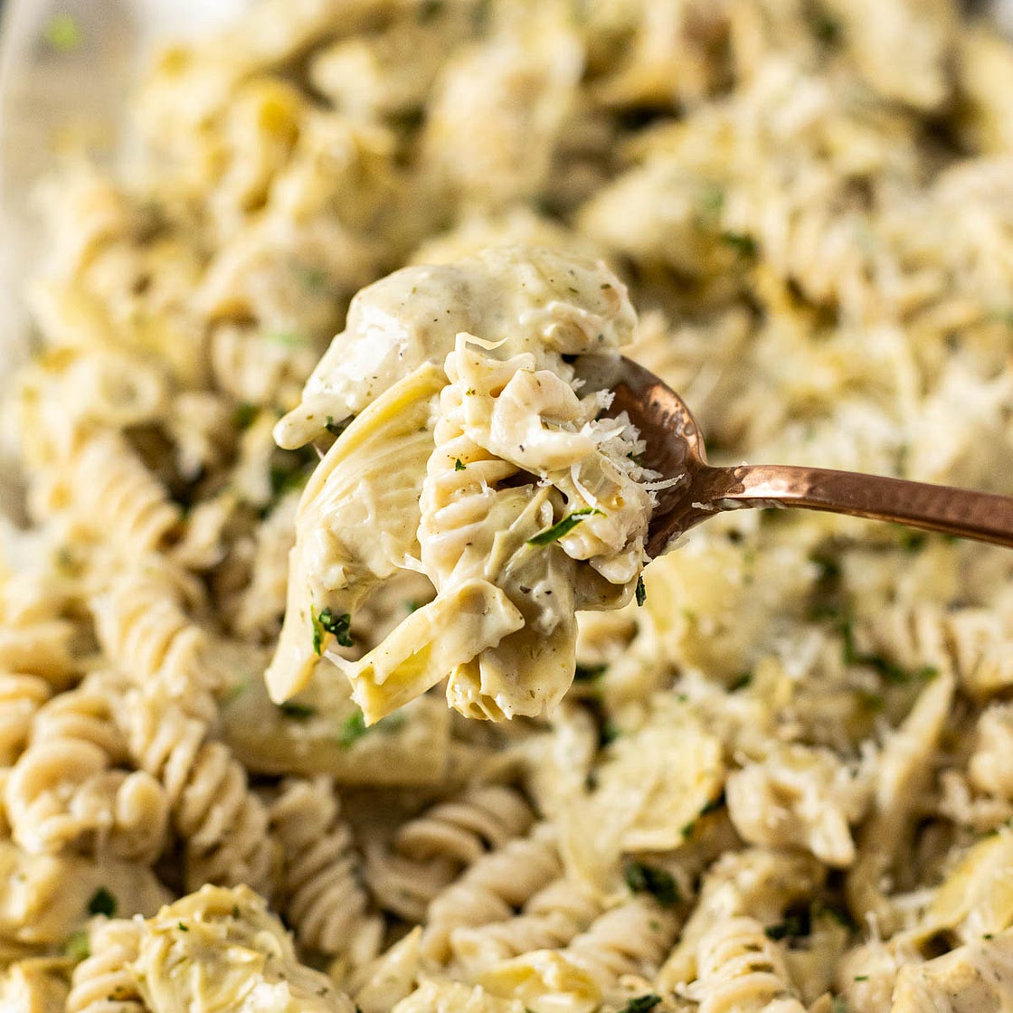 Dairy Free Creamy Artichoke Pasta (Gluten Free)