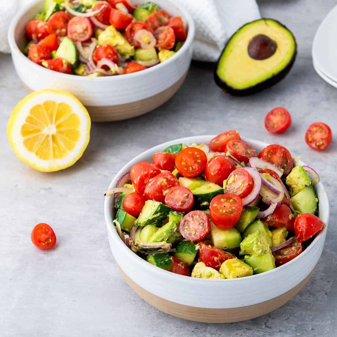 Avocado Salad with Tomato and Cucumber
