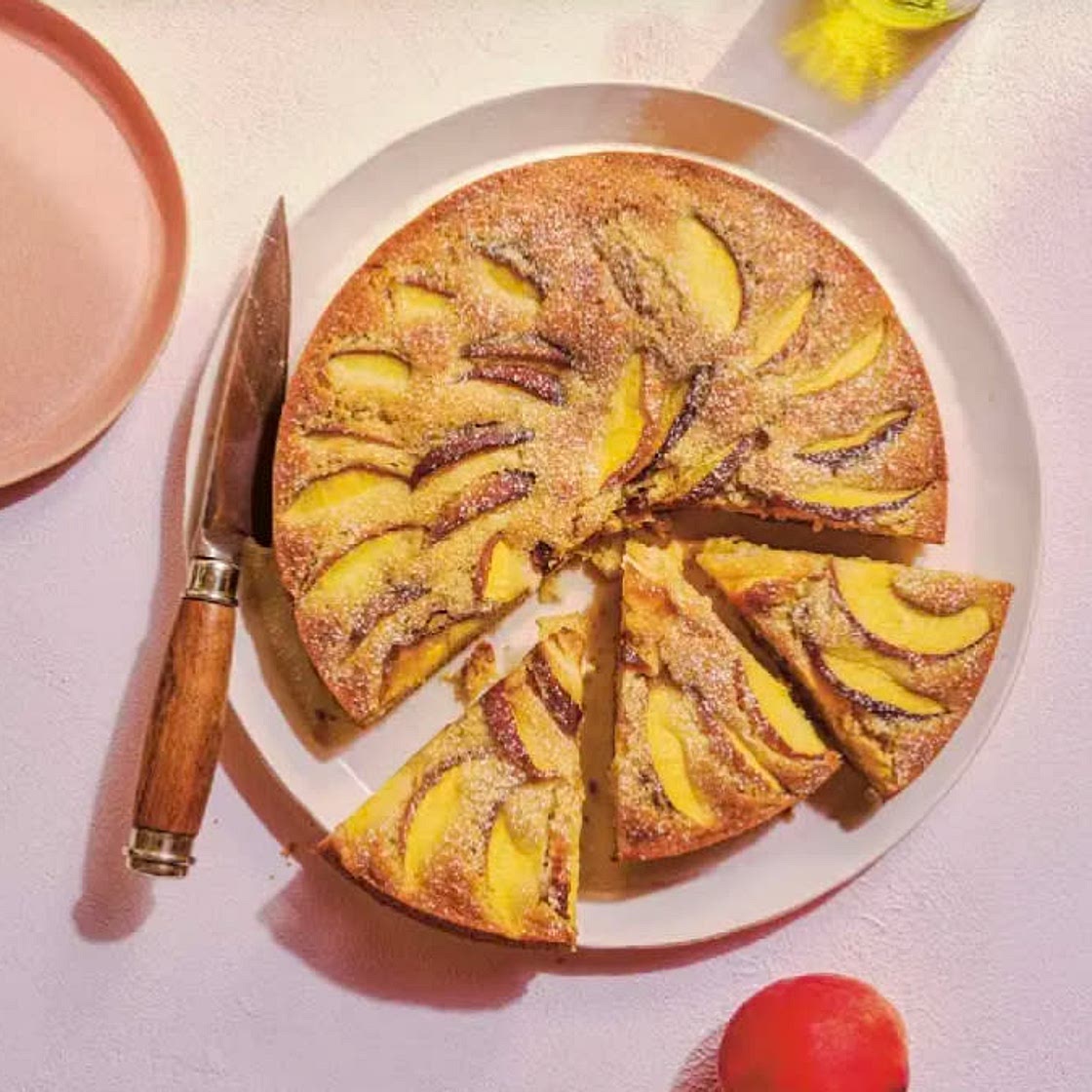 My version of Aran’s One Bowl Peach & Olive Oil Cake