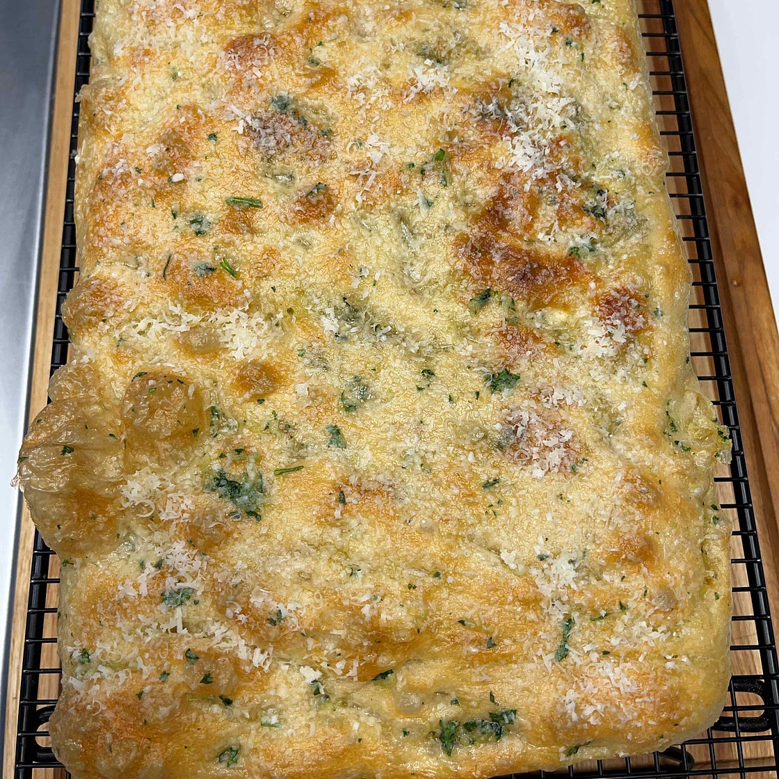 Garlic Butter + Cheese Stuffed Focaccia