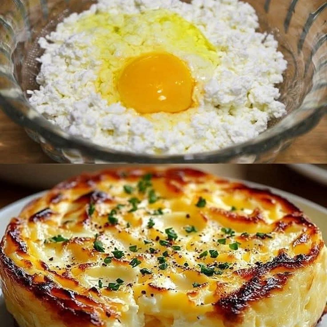 Baked cottage cheese eggs