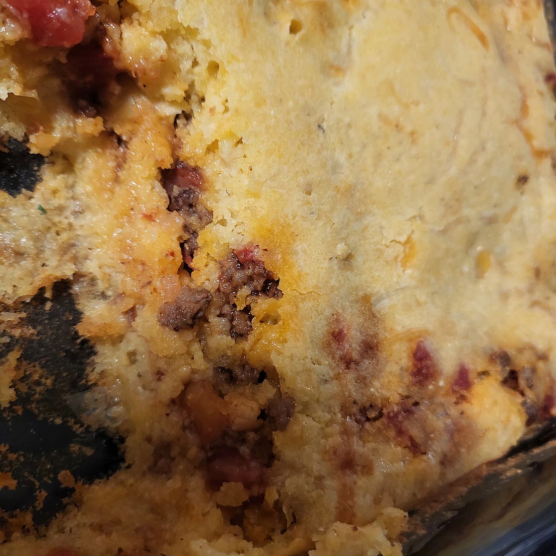 Meat and Corn Bread Squares