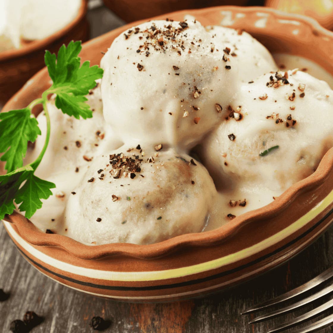 Lebanese Meat Dumplings in Yogurt Sauce