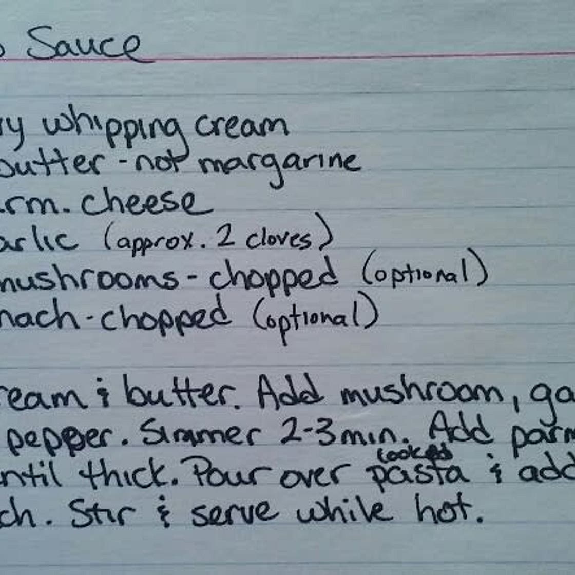 Alfredo Sauce