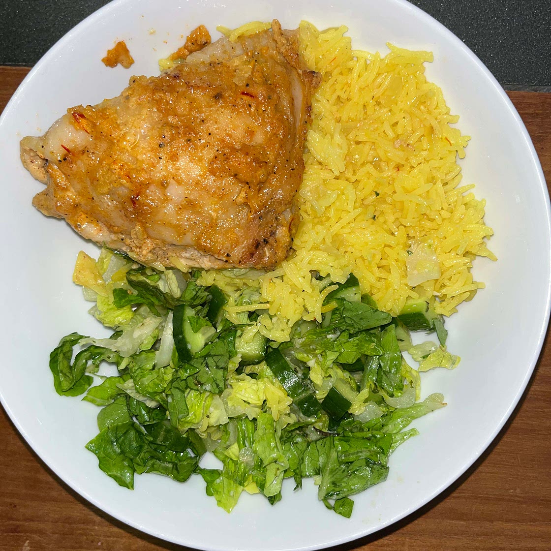 Persian Chicken with Salad and Rice
