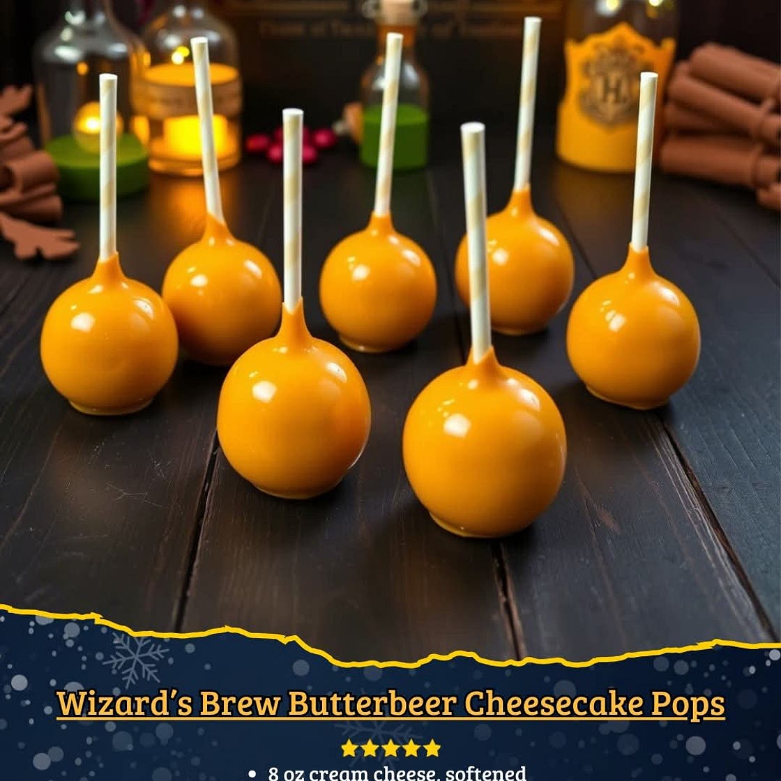 Wizard's Brew Butterbeer Cheesecake Pops