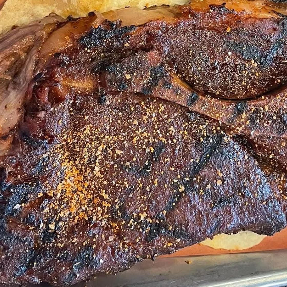 Smoked pork steak