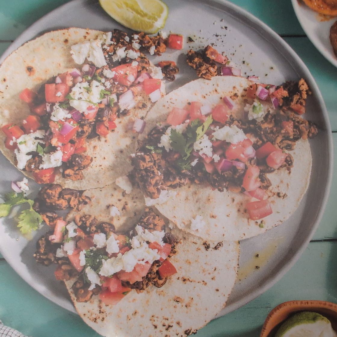 Black bean and salsa fresca tostada