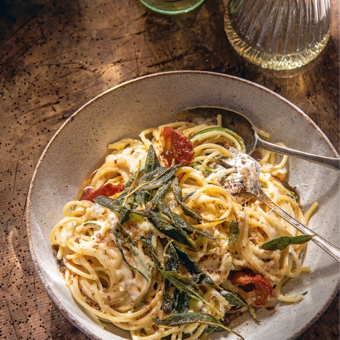 Sage Brown Butter Lemon Pasta With Zucchini