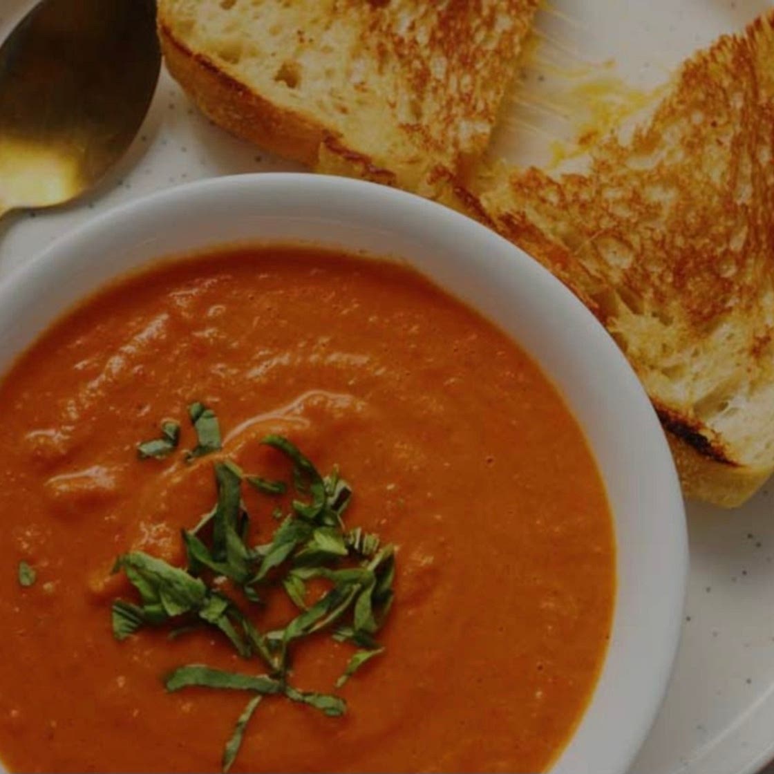 Tomato soup with grilled cheese