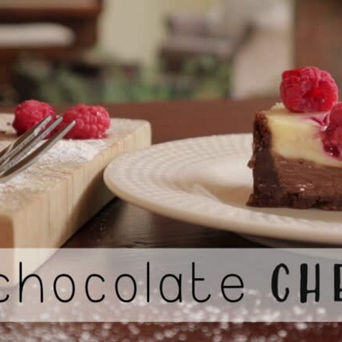 Easy No-Bake Double Chocolate Marbled Cheesecake