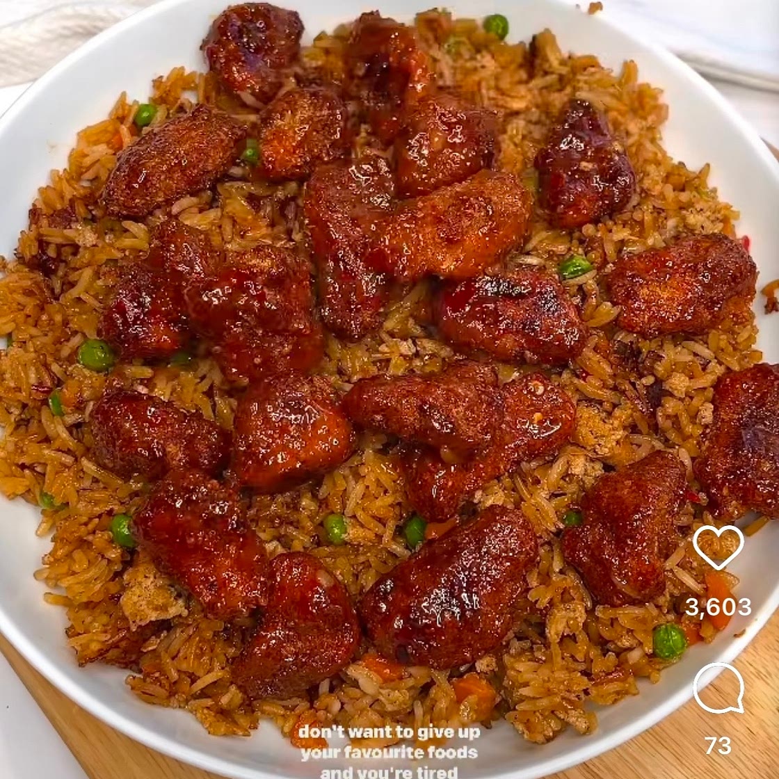 Sticky Korean Popcorn Chicken Fried Rice