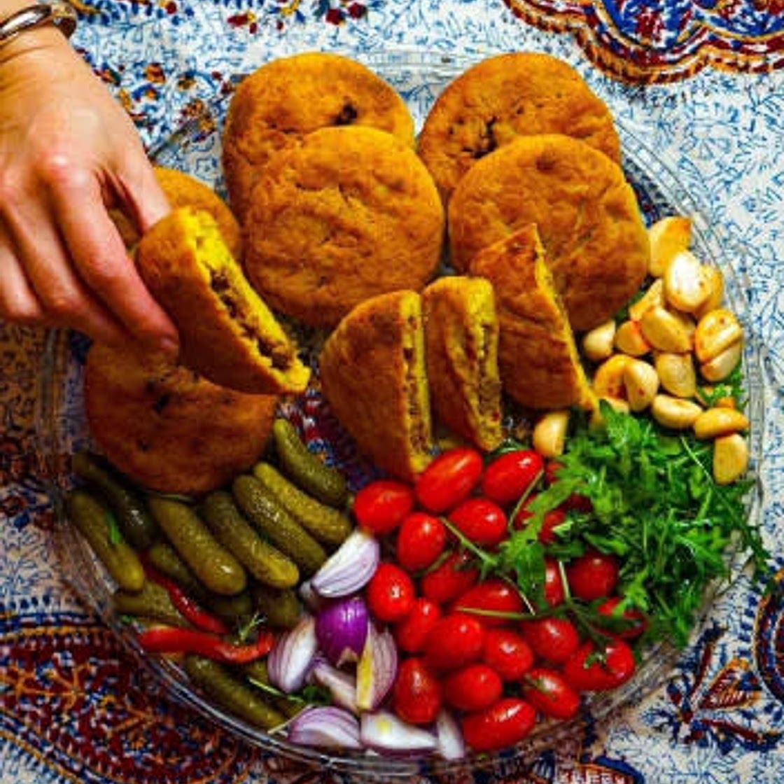 VEGAN KOOKOO SIBZAMINI SHEKAM POR // STUFFED POTATO PATTIES