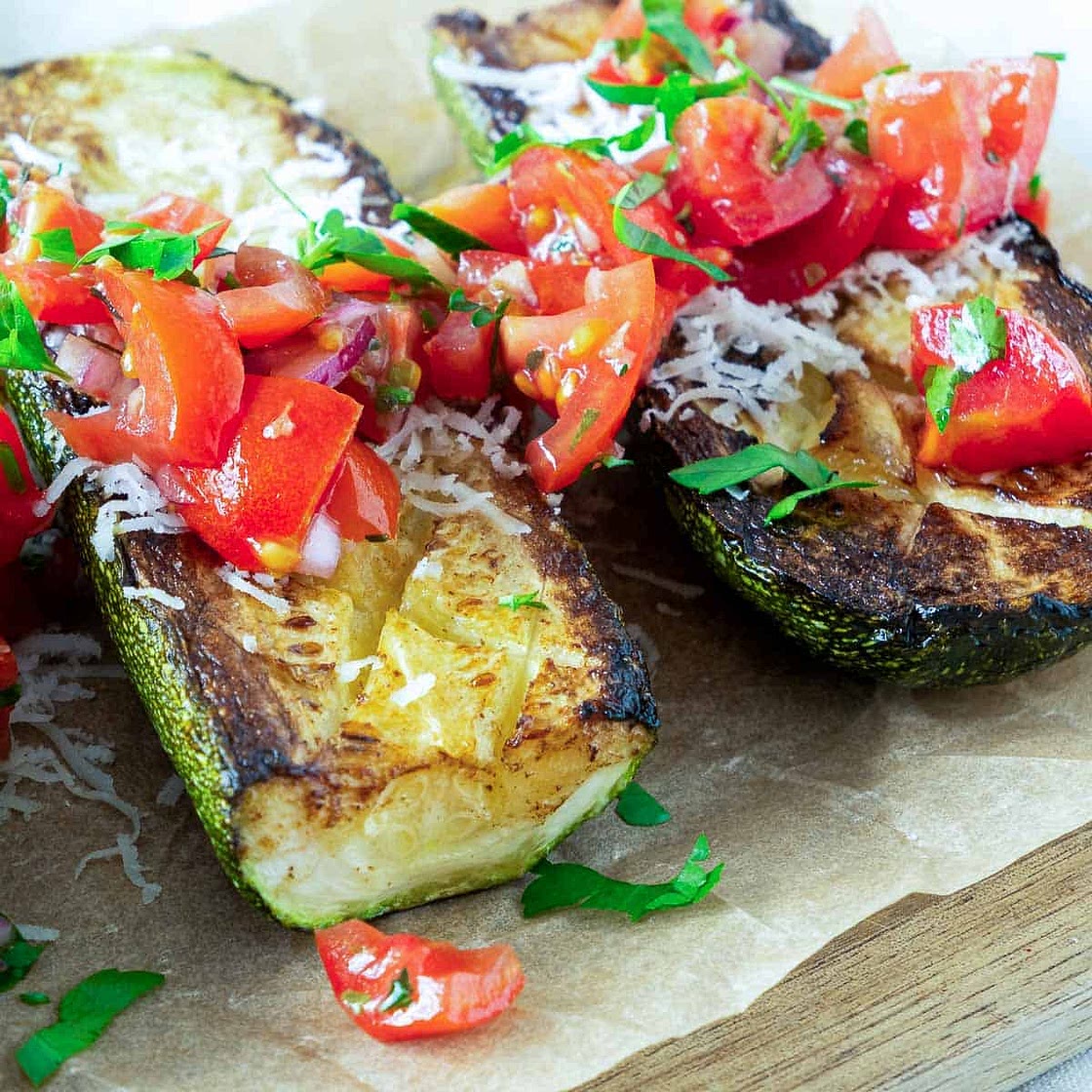 Roasted Zucchini and Tomato Salad