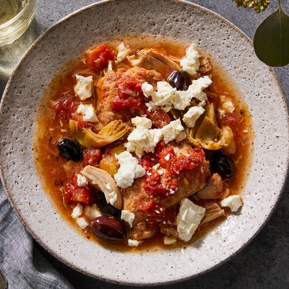 Slow-Cooker Mediterranean Chicken Thigh Stew