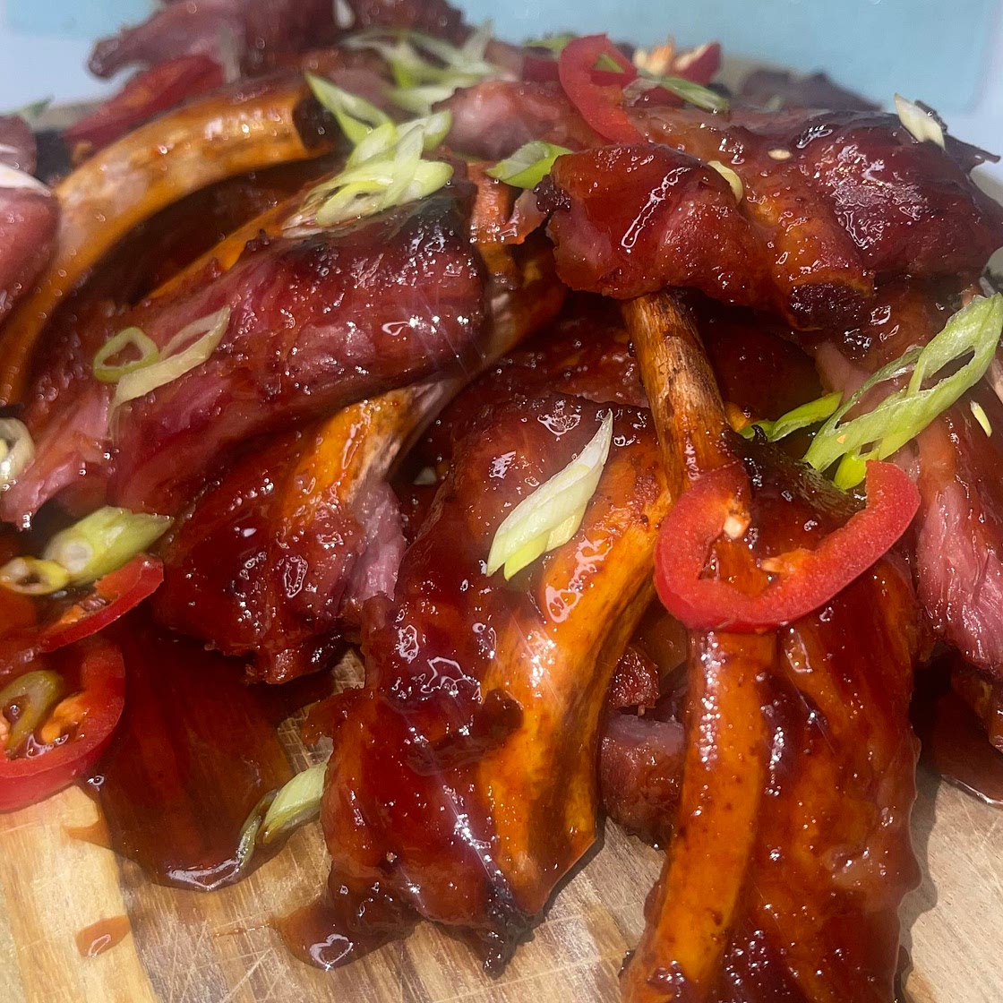Honey & Gochujang Bacon Ribs