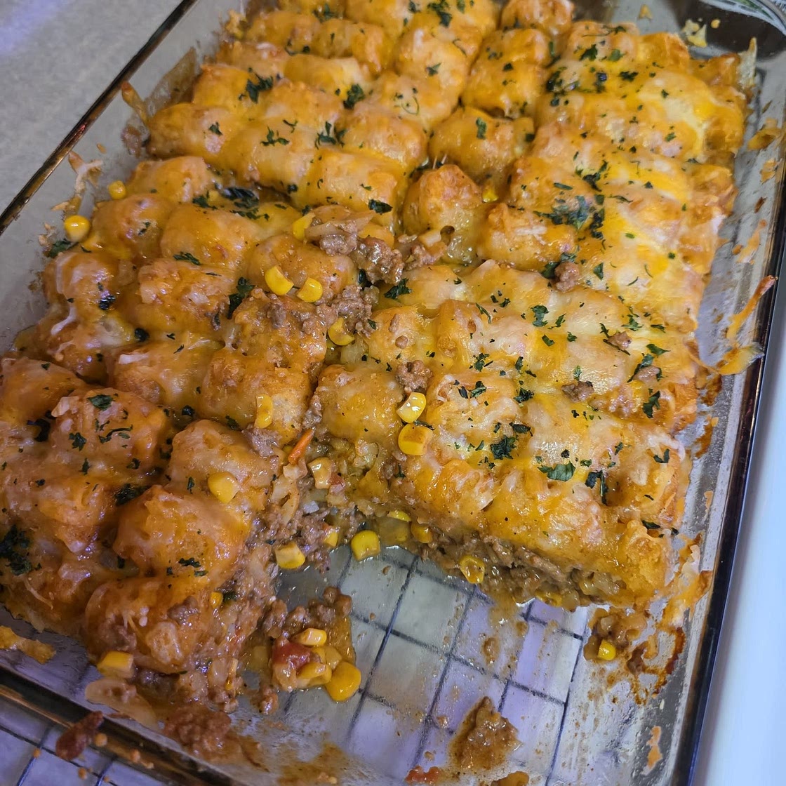 Mexican Casserole with Tater Tots & Ground Beef