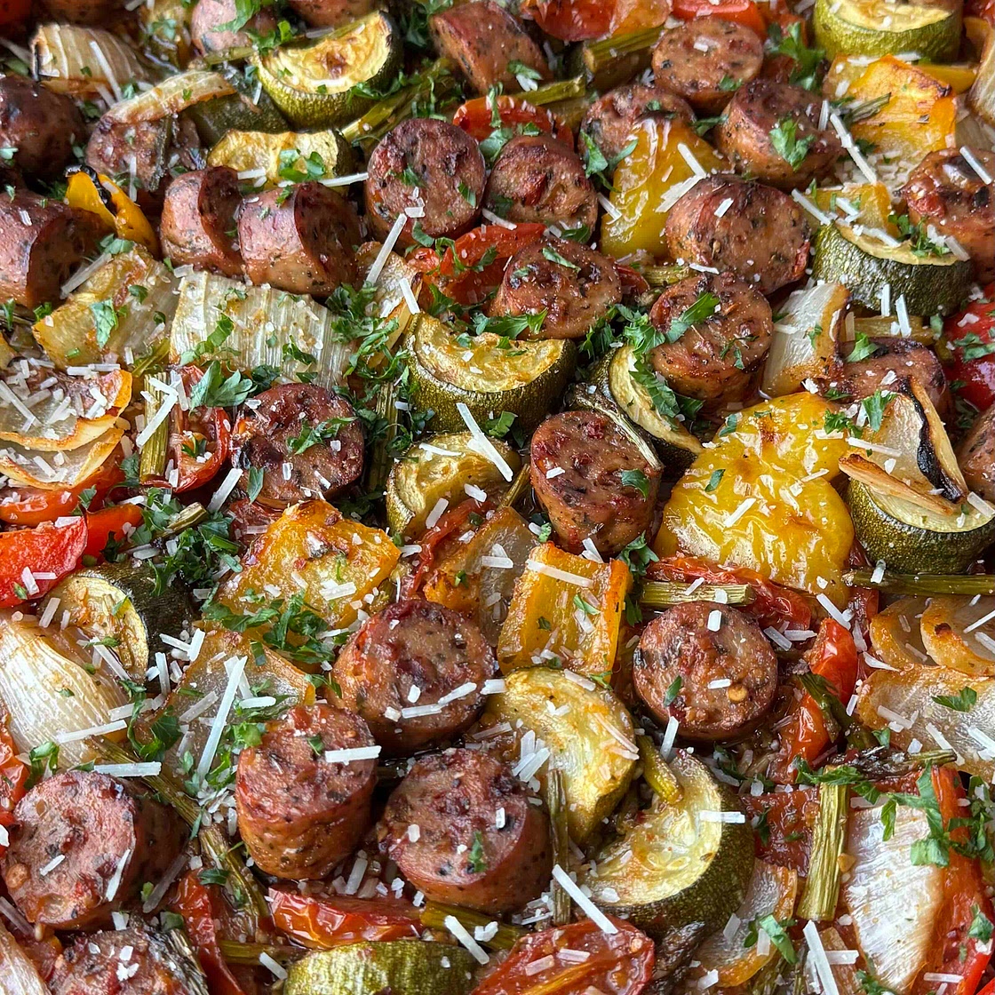 Sheet Pan Dinner Chicken Sausage And Veggies 