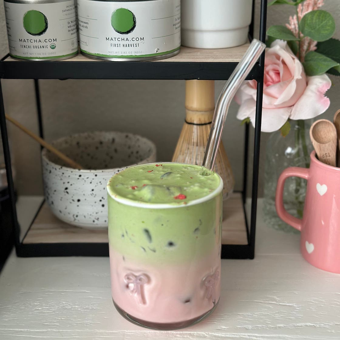 Strawberry Matcha Dalgona