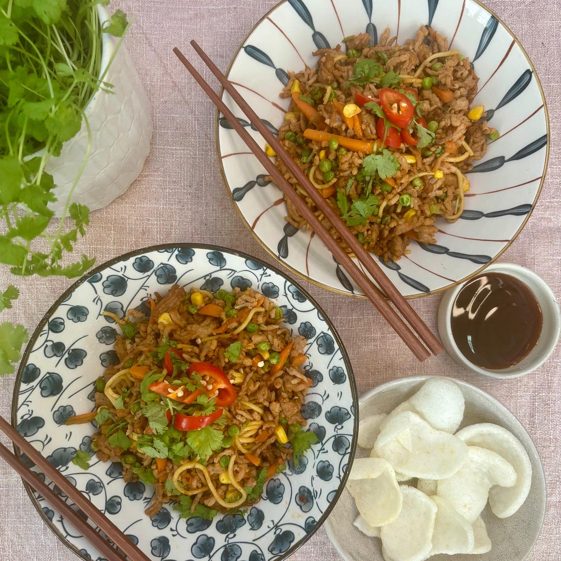 Air Fryer Pork Noodles