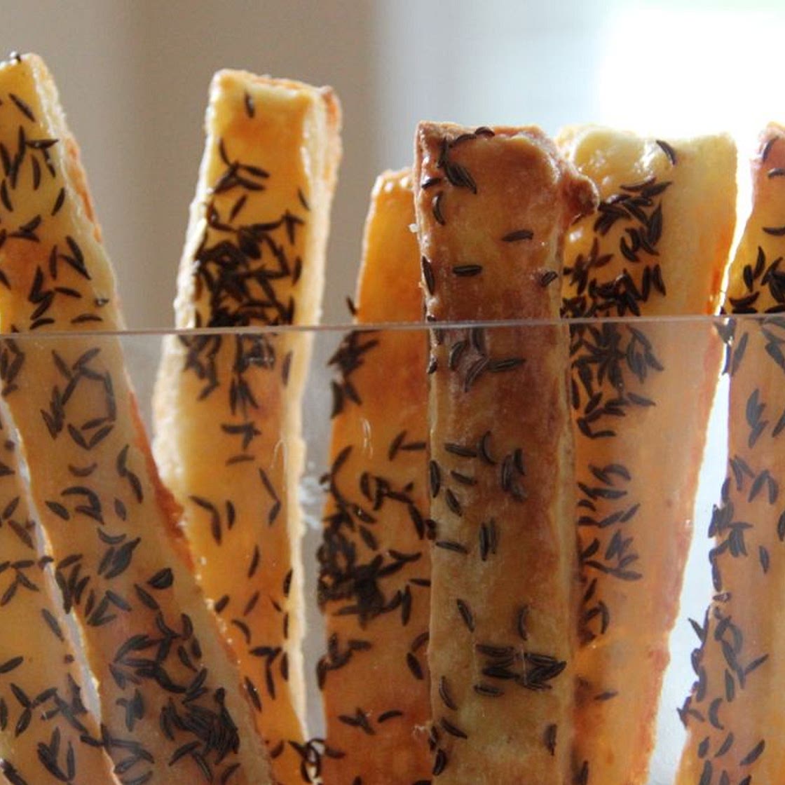 Cheese Sticks With Caraway Seed